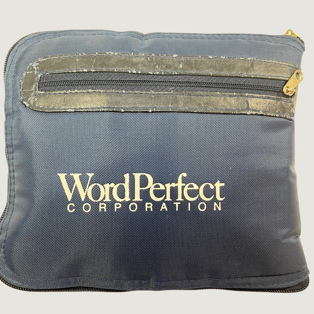 WordPerfect Corporation Laptop Case Navy Blue Vintage Tech Messenger Bag